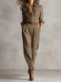 | Elegant Plaid Jumpsuit