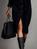 | Loose Corduroy Midi Dress