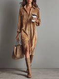 | Loose Corduroy Midi Dress