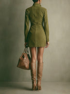 | Suede Zip Mini Dress