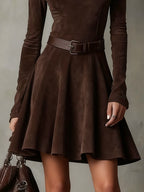 Meredith | Vintage Suede Mini Dress