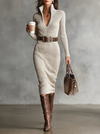| Belted Fitted Dress