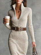 | Belted Fitted Dress