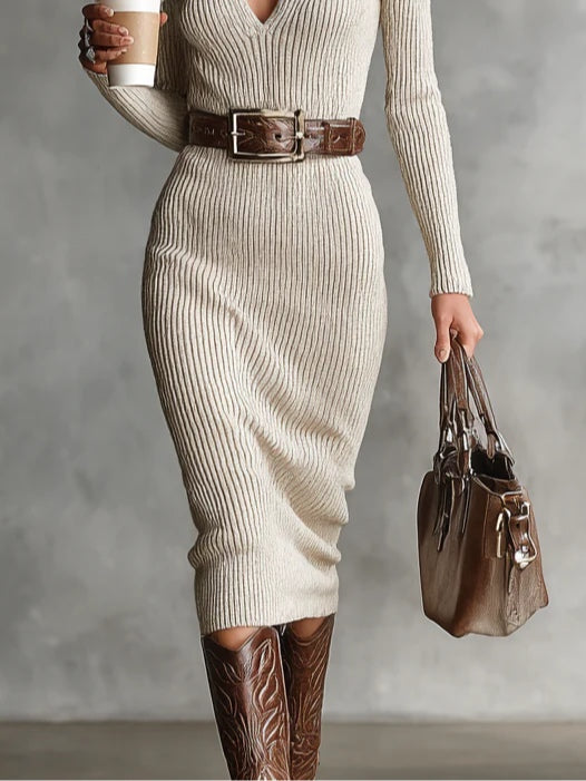 | Belted Fitted Dress