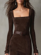 | Faux-Leather Maxi Dress