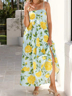 Women's Pleated Floral Midi Dress