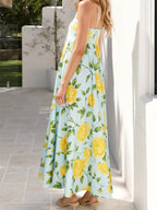 Women's Pleated Floral Midi Dress