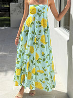 Women's Pleated Floral Midi Dress
