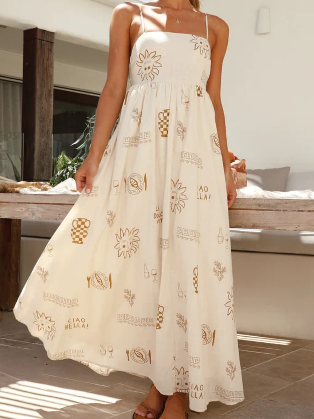 Chill Vibes Open - Back Spaghetti Strap Maxi Dress