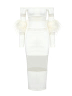 AIJA Midi Dress in White