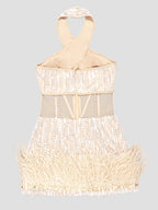 POEME Feathers Mini Dress