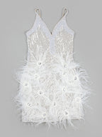 CIGNA Pearls & Feathers Mini Dress