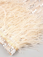 POEME Feathers Mini Dress
