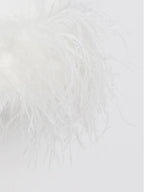 PIUME Mini Dress w Feathers in White