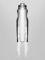 ANABELLE Knit Midi Dress w Fringes