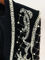 NAUTA Pearls Beaded Blazer Dress in Black