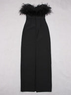 CHELLA Feathers Maxi Dress