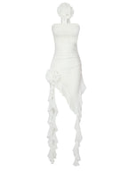GOTA Ruffle Dress in White