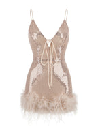 NIKA Sequin Mini Dress in Apricot