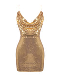 DELLE Drape Sequin Mini Dress
