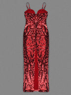 UMMA Sequins Maxi Dress in Red