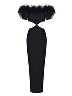 UDA Maxi Dress w Feathers
