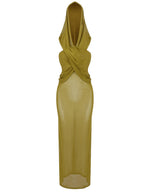 SANNE Hooded Sheer Maxi Dress