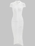 JAE SS Sheer Midi Dress in White
