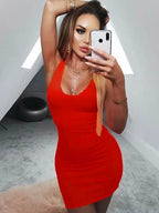 Scoop Neck Sleeveless Bodycon Mini Dress