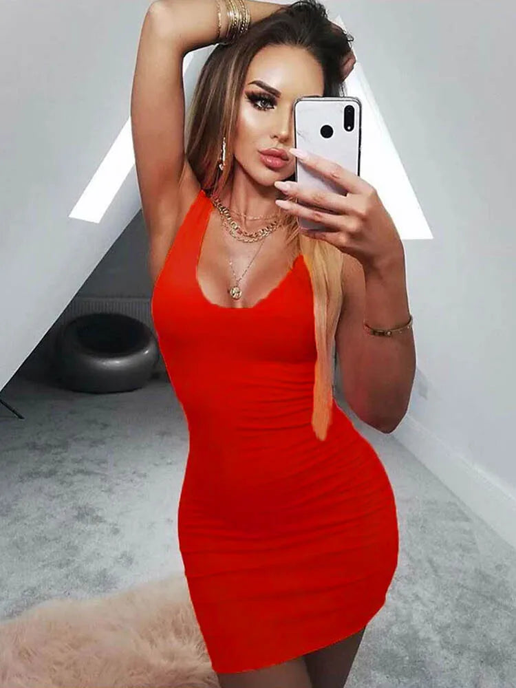 Scoop Neck Sleeveless Bodycon Mini Dress