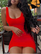 Scoop Neck Sleeveless Bodycon Mini Dress
