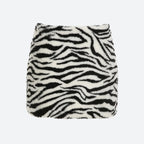 Zebra Fluffy Mini Skirt