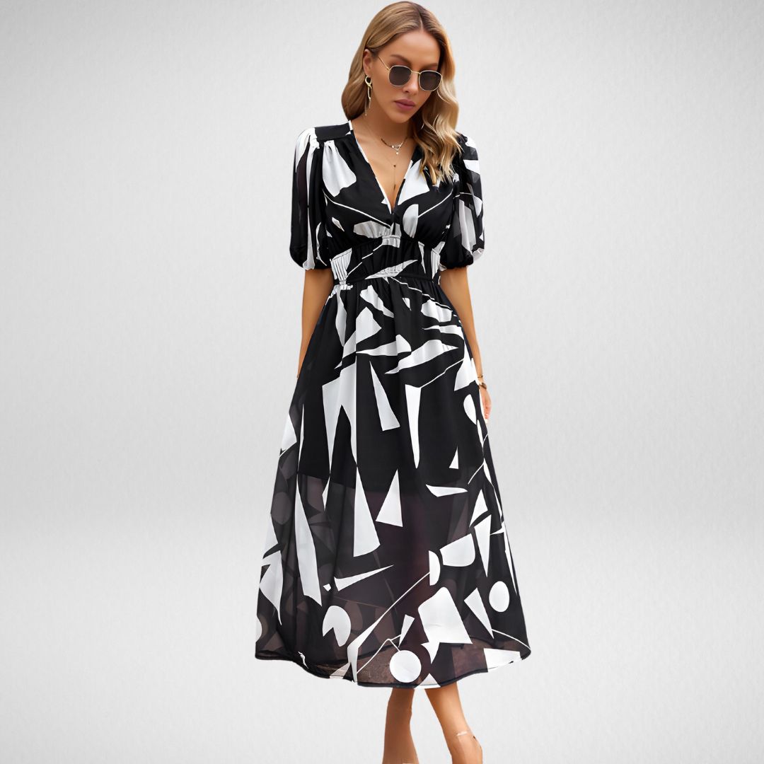 Daria Statement Dress with V Neckline Occasion Edit