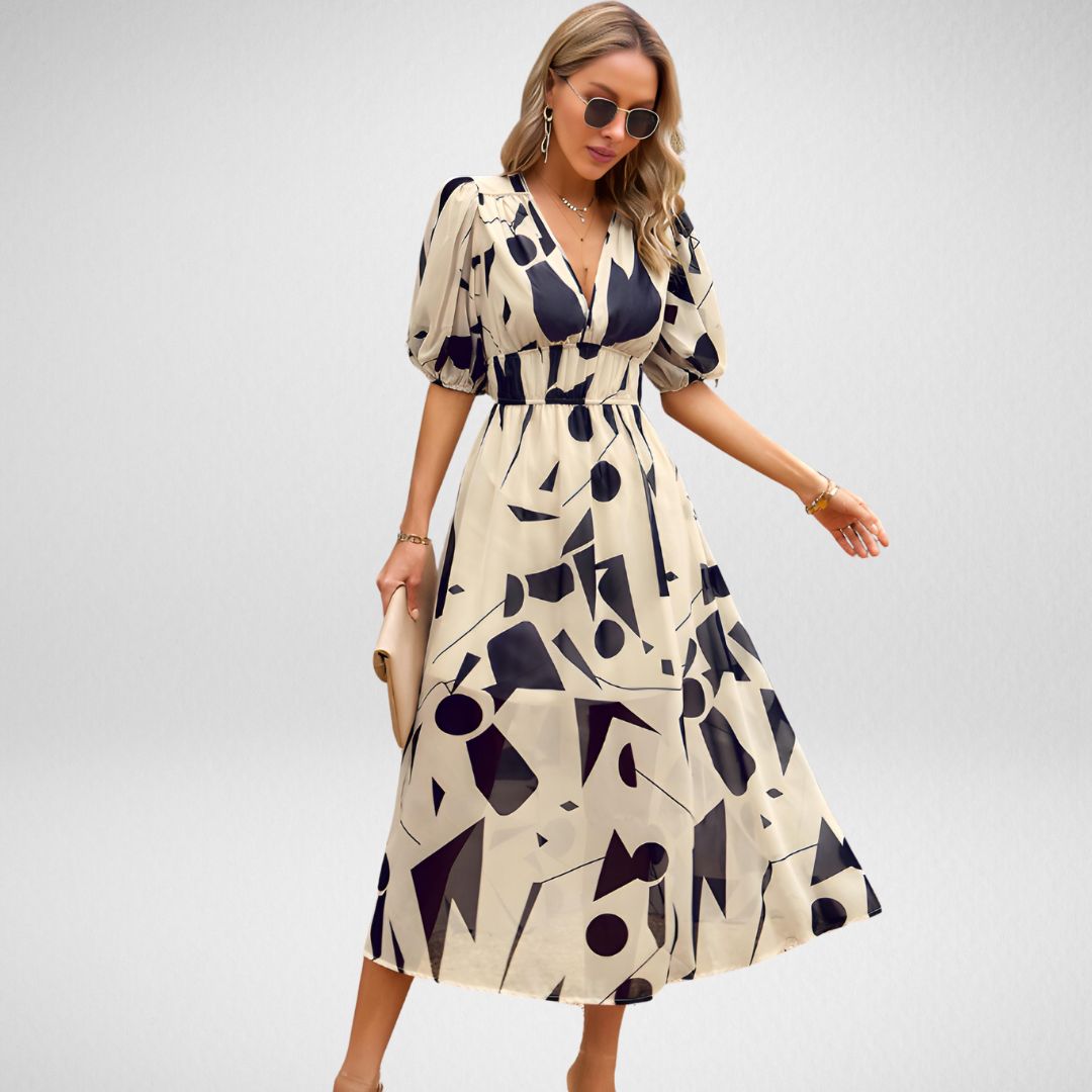 Daria Statement Dress with V Neckline Occasion Edit