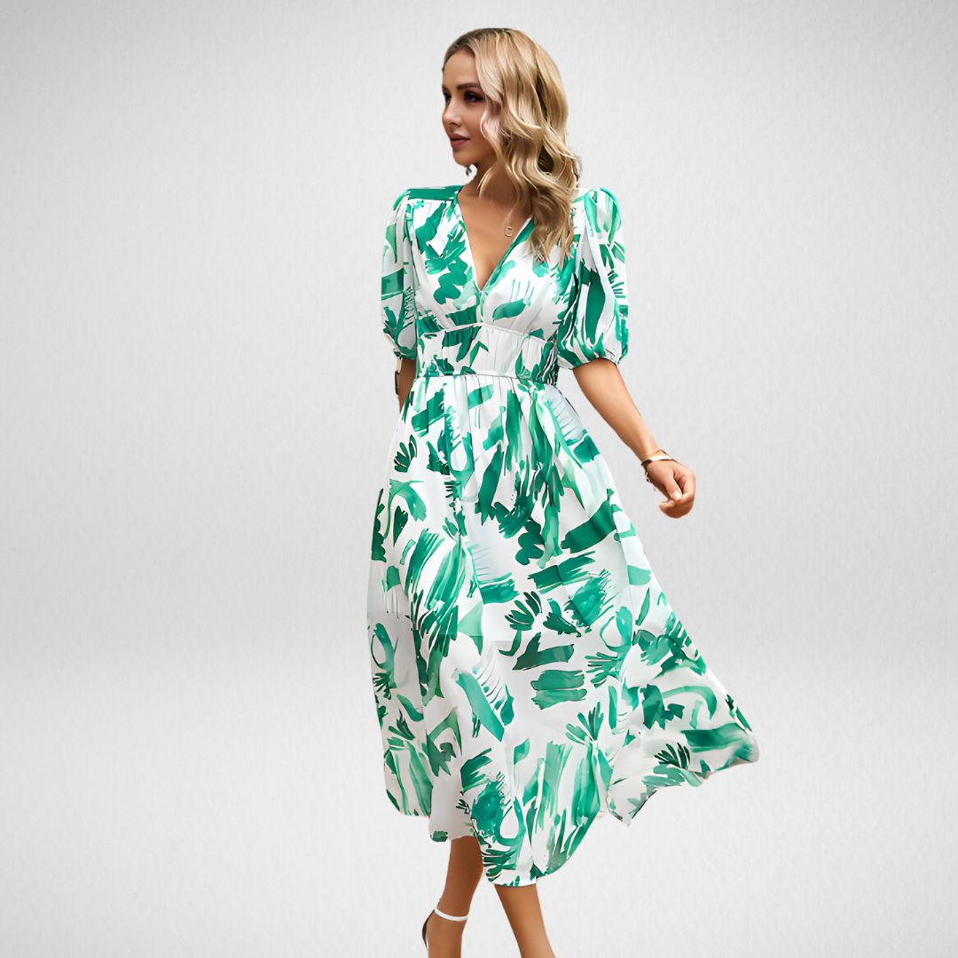 Daria Statement Dress with V Neckline Occasion Edit