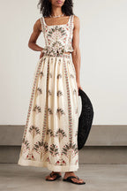Palmilla Botanical Peplum Linen Matching Set