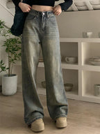 Washed Distressed High Rise Boyfriend Jeans