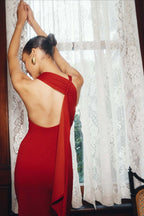 High Neck Sleeveless Wide Strap Bodycon Maxi Mini Dress
