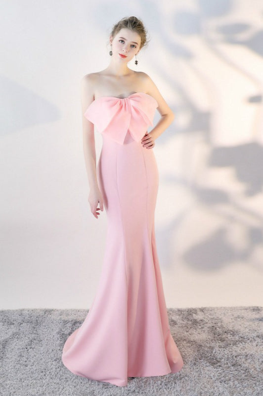 Bow Strapless Mermaid Maxi Dress
