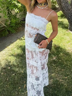 Seraphina  Lace Sheer Slip Maxi Dress