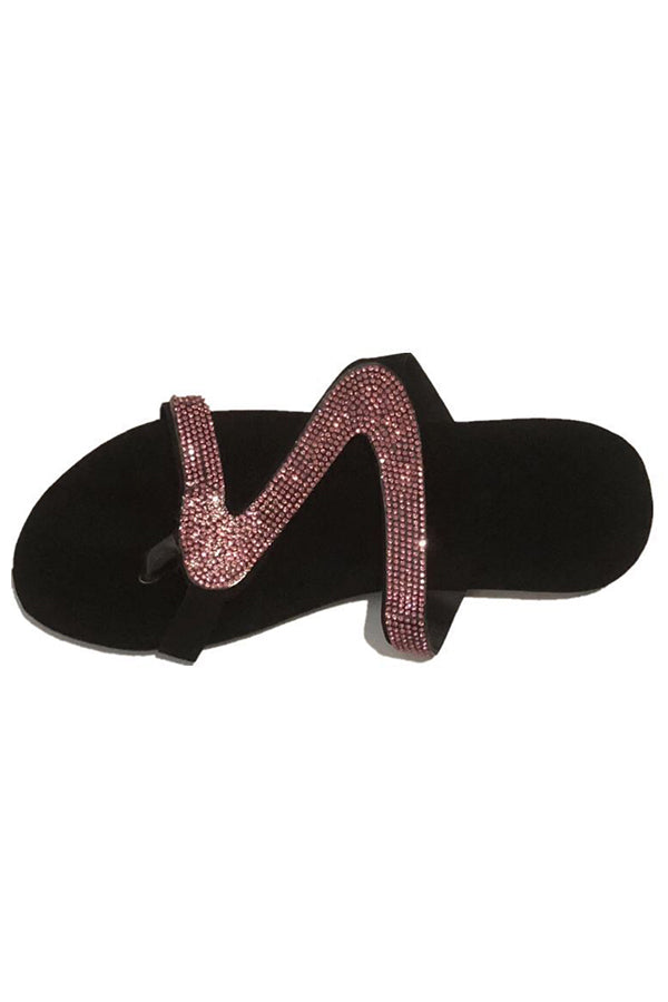 Summer Rhinestone Flat Beach Sandals