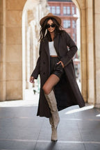 Blazer Lapel Belted Wool Sleeve Overcoat