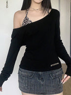 Leopard Print V Neck Long Sleeve Tee