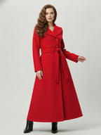 Wool Blend Maxi Hooded Coat With Double-Breasted Design For Women 2026