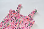 Square Neck Smocked Bodice Tiered Ruffle Floral Print Maxi Dress