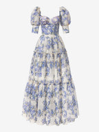 Party Dress Floral Off The Shoulder Tiered A-Line Elegant Prom Maxi Folklore Dresses
