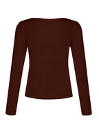 Solid V Neck Slim Long Sleeve Tee