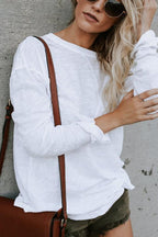 Solid Long Sleeves Cozy T-shirt