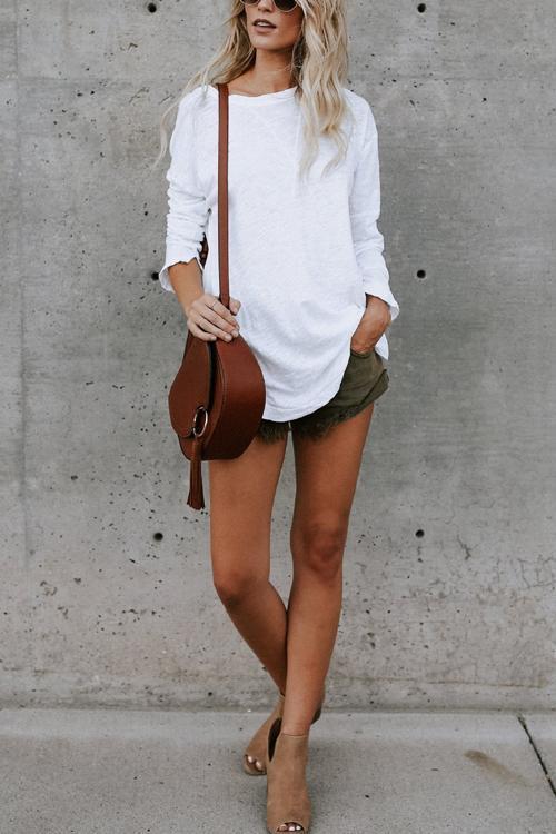 Solid Long Sleeves Cozy T-shirt