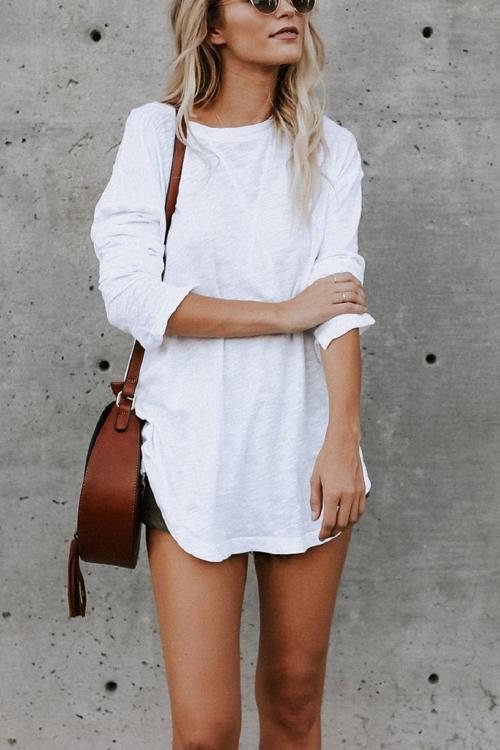 Solid Long Sleeves Cozy T-shirt
